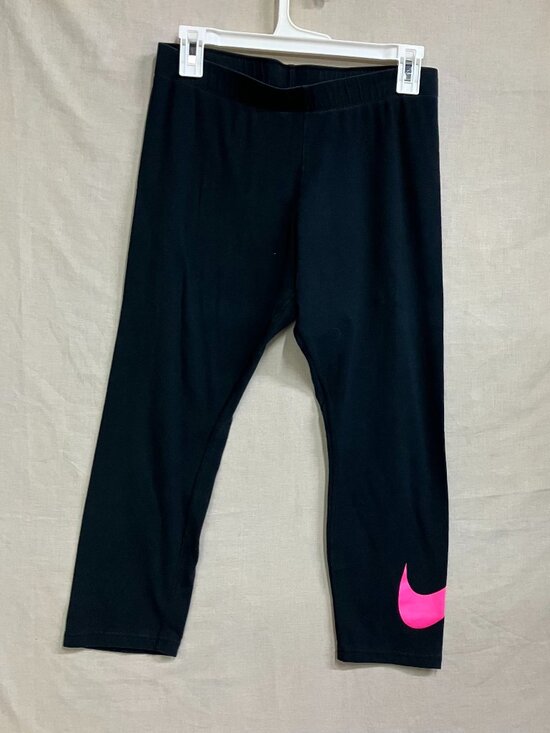 Nike Pants - Nike Athletic Legging Pants Women's Size Large Black Pink Elastic Waist Skinny